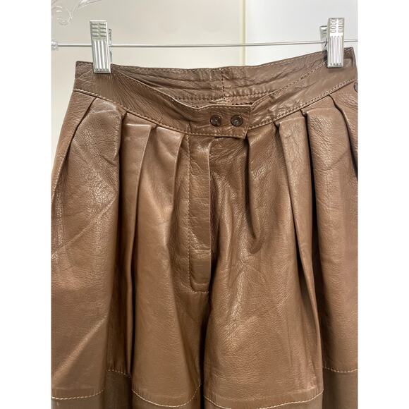 Cameresi Vintage Brown Leather Pants - Picture 2 of 10